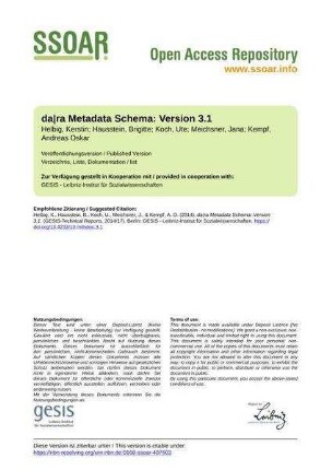 da|ra Metadata Schema: Version 3.1
