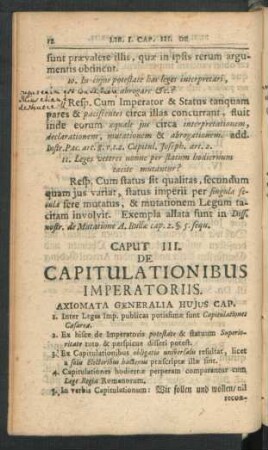 Caput III. De Capitulationibus Imperatoriis