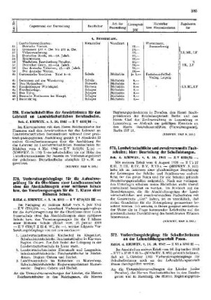 Unterhaltsbeihilfen der Anwärterinnen für das Lehramt an Landwirtschaftlichen Berufsschulen : [Amtliche Erlasse] ; [Amtlicher Teil]