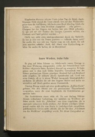 Saure Wochen, frohe Feste