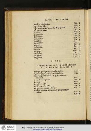 L. Ivnii Moderati Colvmellae de re rvstica capita libri I