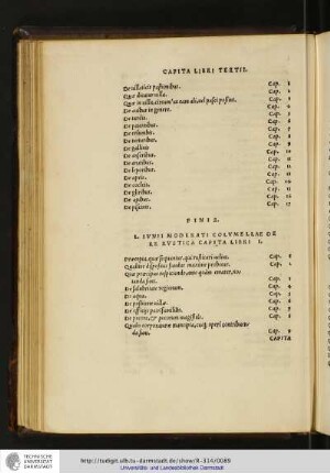 L. Ivnii Moderati Colvmellae de re rvstica capita libri I