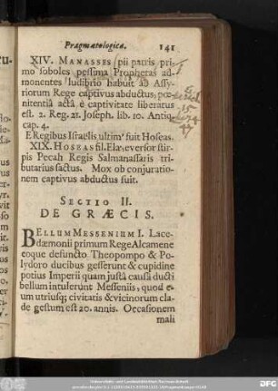 Sectio II. De Graecis.