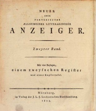 Literarische Blätter. 2. 1803
