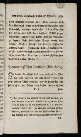 281-286, Von der englischen Krankheit (Rhachitis)