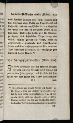 281-286, Von der englischen Krankheit (Rhachitis)