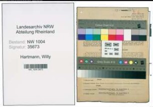 Entnazifizierung Willy Hartmann , geb. 06.07.1907 (Angestellter)