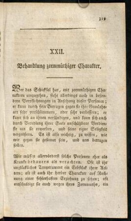 319-322, XXII. Behandlung zornmüthiger Charakter.