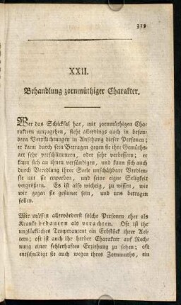 319-322, XXII. Behandlung zornmüthiger Charakter.