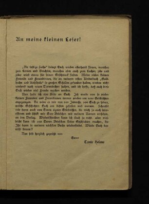 An meinen kleinen Leser!