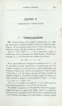 Chapitre II. Variables Complexes.