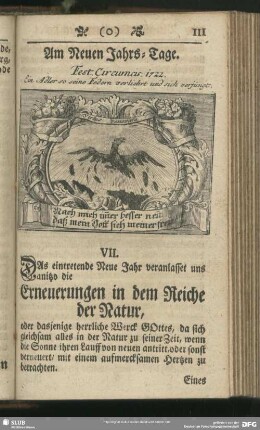 VII. Die Erneuerungen in natürlichen Dingen