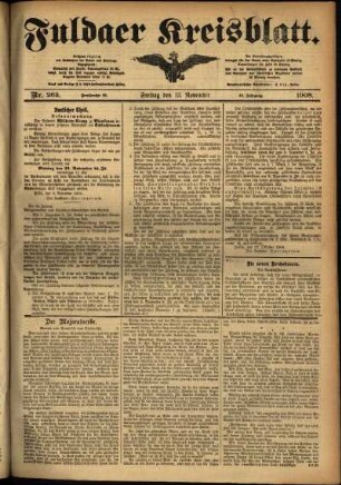 Ausgabe vom Freitag, den 13. November 1908.