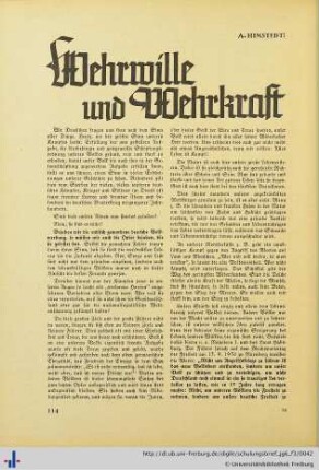 Wehrwille und Wehrkraft.