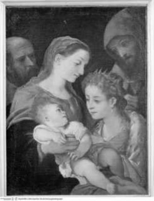 Die Heilige Familie mit den heiligen Franziskus und Katharina