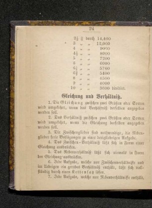 Gleichung und Verhältniß.