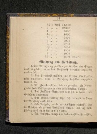 Gleichung und Verhältniß.