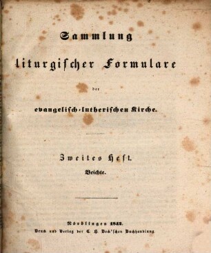 Sammlung liturgischer Formulare der evangelisch-lutherischen Kirche, 2. Beichte.