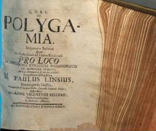 De Polygamia, Disputatio Politica