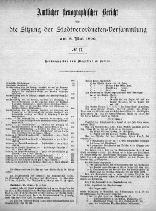 No. 17, 8. Mai 1890