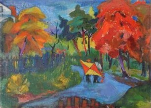 Herbstlandschaft mit Drachen