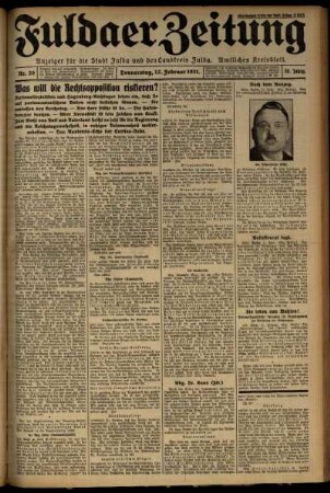 Ausgabe vom Donnerstag, den 12. Februar 1931.