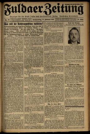 Ausgabe vom Donnerstag, den 12. Februar 1931.