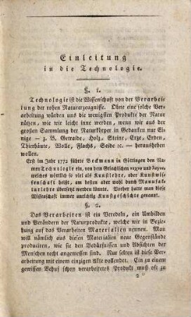 Lehrbuch der speciellen Technologie : vornehmlich zum Gebrauch beym akademischen Unterricht