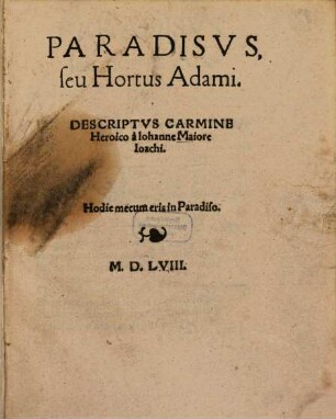 Paradisus seu Hortus Adami