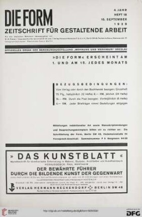 Heft 18 (15. September 1929)