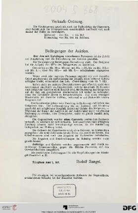Verkaufs-Ordnung – Bedingungen der Auktion