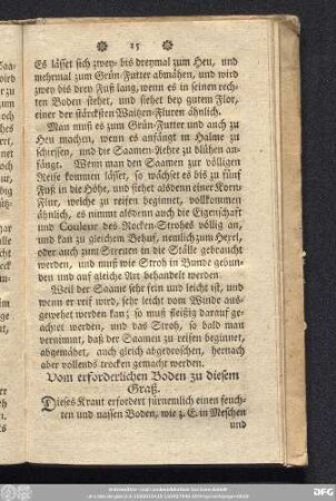 Vom erforderlichen Boden zu diesem Graß.