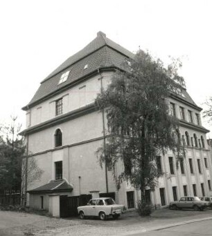 Reichenbach (Vogtland), Rathenaustraße 12. Ehemalige Gewerbliche Fortbildungsschule (Kommunale Berufsschule) (1913/1915). Hofseite