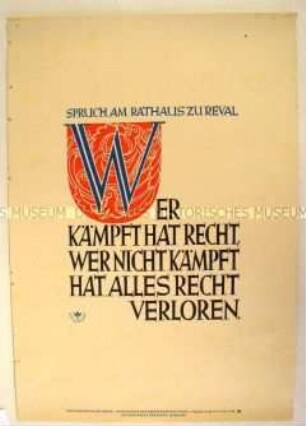 Schmuckblatt "Wochenspruch der NSDAP" mit einem patriotischen Spruch
