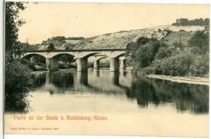 Rudelsburg. Saale mit Brücken