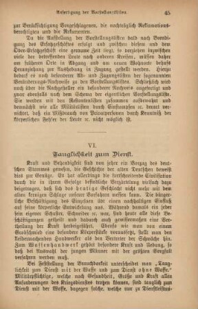 VI. Tauglichkeit zum Dienst