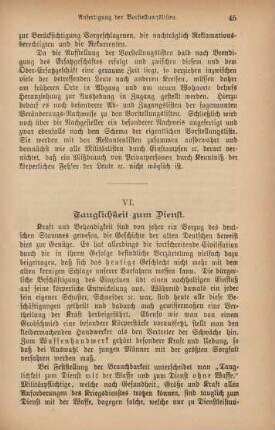 VI. Tauglichkeit zum Dienst