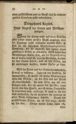 Dreyzehntes Kapitel. Vom Angriff der Linien und Verschanzungen.