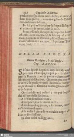 Cap. XXVIII. Della Pietra Della Vertigine, ò del Rospo