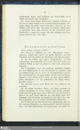 Die Locken eines großen Toten