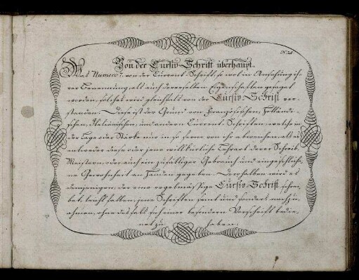 Von der Cursiv-Schrift überhaupt.