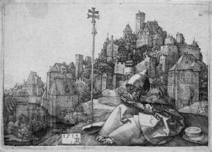 Der heilige Antonius vor der Stadt