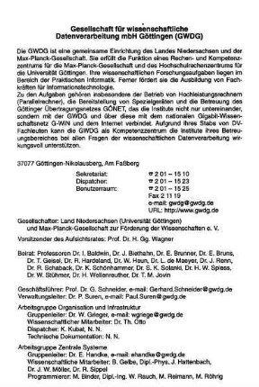 Gesellschaft für wissenschaftliche Datenverarbeitung mbH Göttingen (GWDG)
