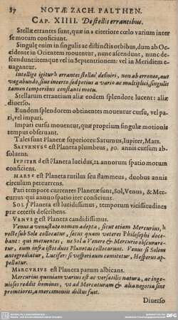 Cap. XIIII. De stellis errantibus.