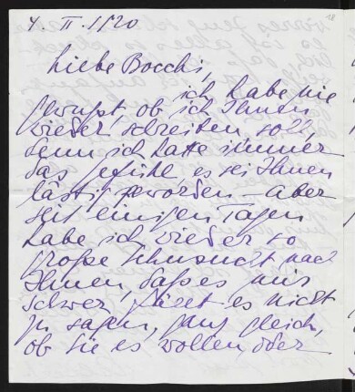 Brief von Alice Bernoulli an Margarete Hauptmann