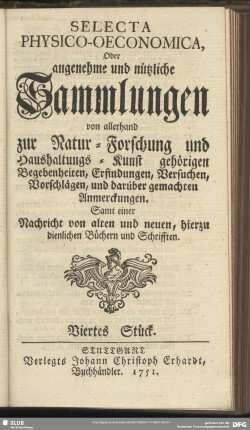 Viertes Stück. 1751