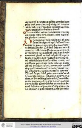 Quartus liber continet consolationum remedia oportuna contra turbativa illa que opponuntur glorie et honore.