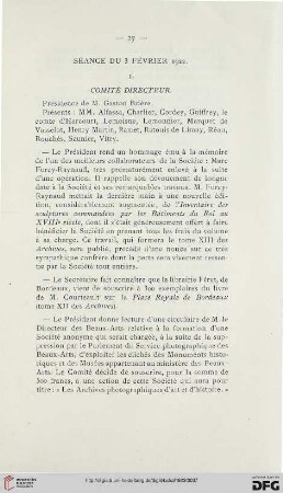 Séance du 3 février 1922