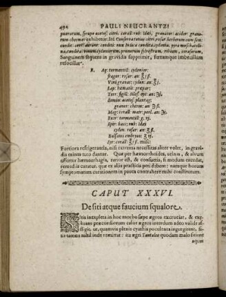 Caput XXXVI. De siti atque faucium spualore.
