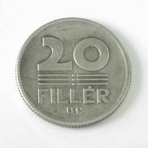 20 Filler -Münze Ungarn 1972